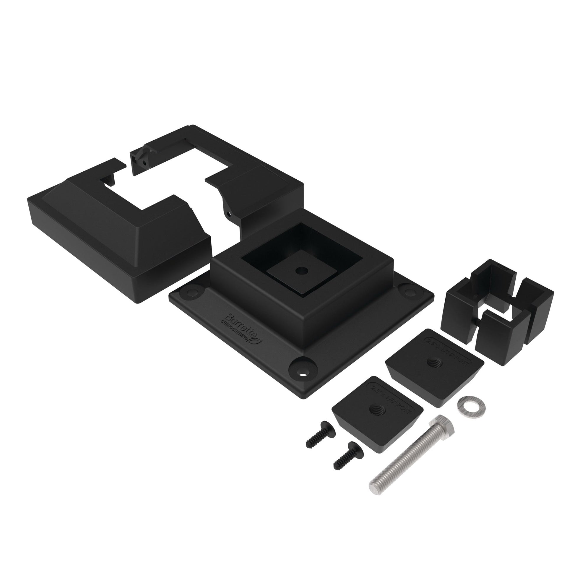 Surface Mount & Cover G2 - 2.5"-Accessories-BOL Hardware-Black-12-FenceCenter