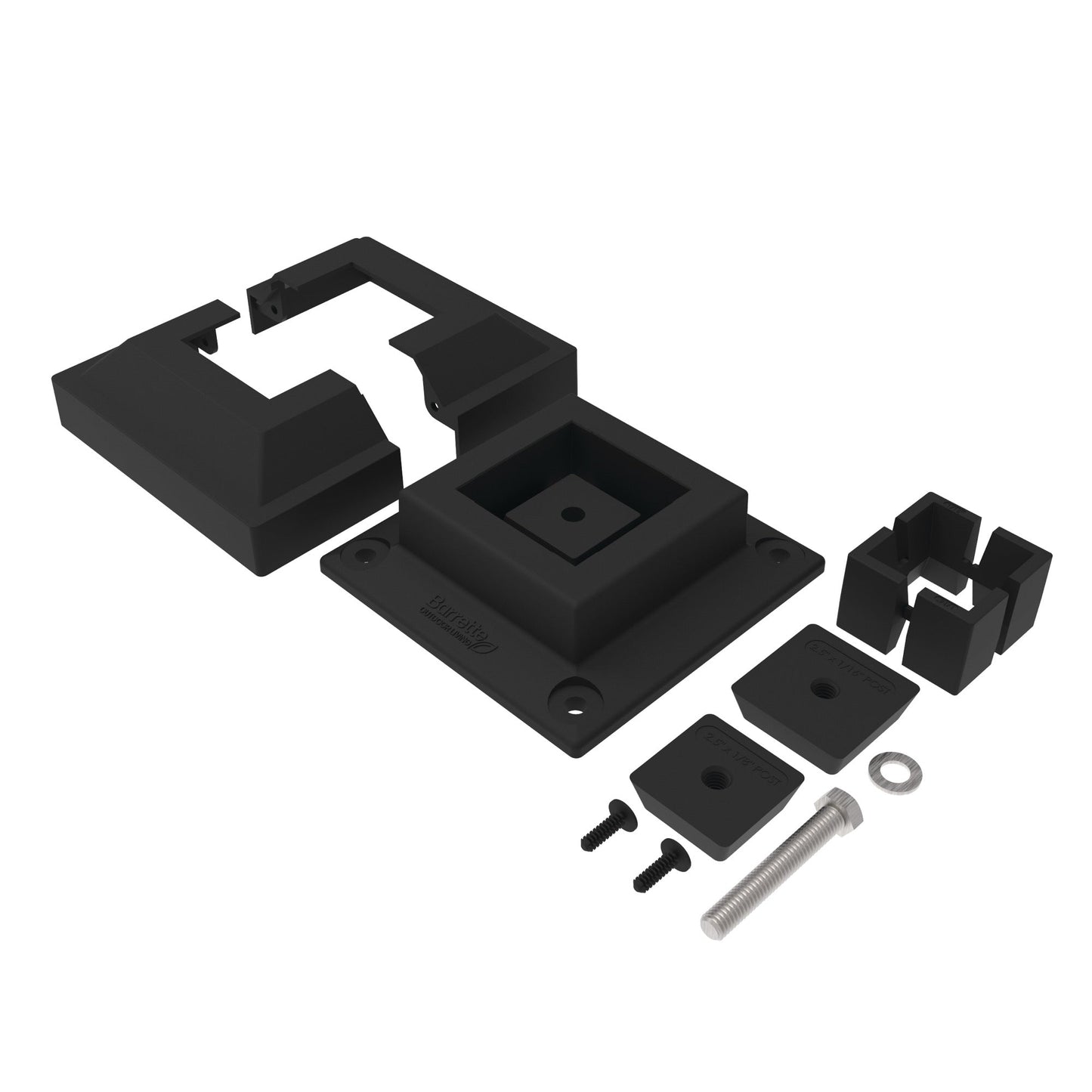 Surface Mount & Cover G2 - 2.5"-Accessories-BOL Hardware-Matte Black-12-FenceCenter