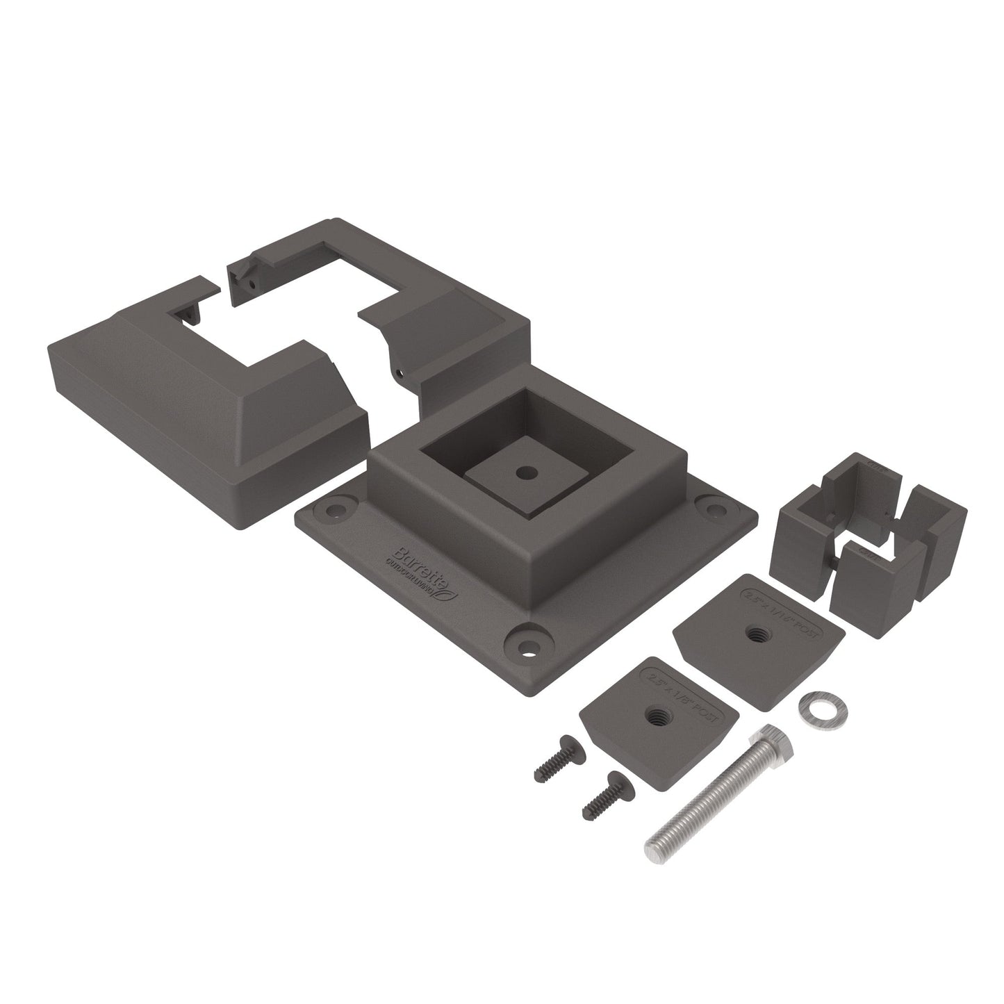 Surface Mount & Cover G2 - 2.5"-Accessories-BOL Hardware-Matte Bronze-12-FenceCenter