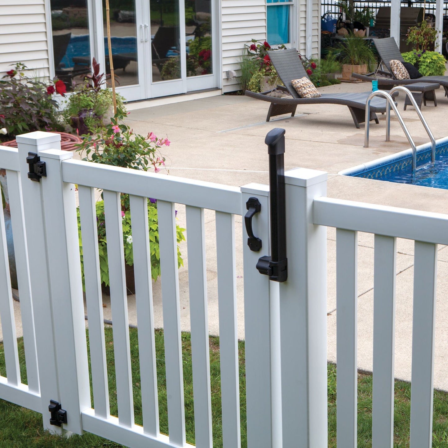 Pool Safety Latch - Locking-Latches-BOL Hardware-Black-9-FenceCenter